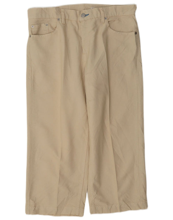 Calça Capri Feminina Levi's 577 Cintura Alta EUA 12 Grande W34 L22 Bege
