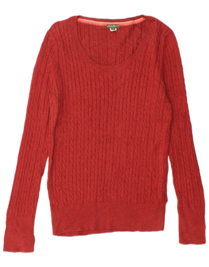 EDDIE BAUER Suéter feminino Seattle com gola canoa Reino Unido 12 médio vermelho