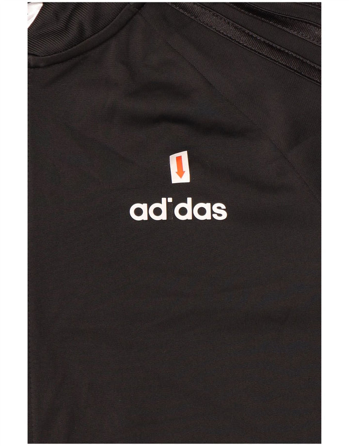 Adidas Womens Tracksuit Top Jacket UK 8/10 Pequeno Poliéster Preto