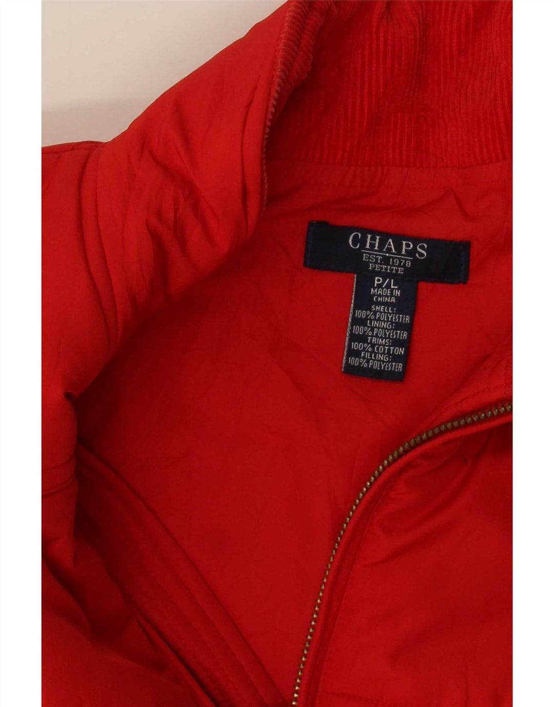 Chaps Womens acolchoado Gilet UK 16 grande poliéster vermelho