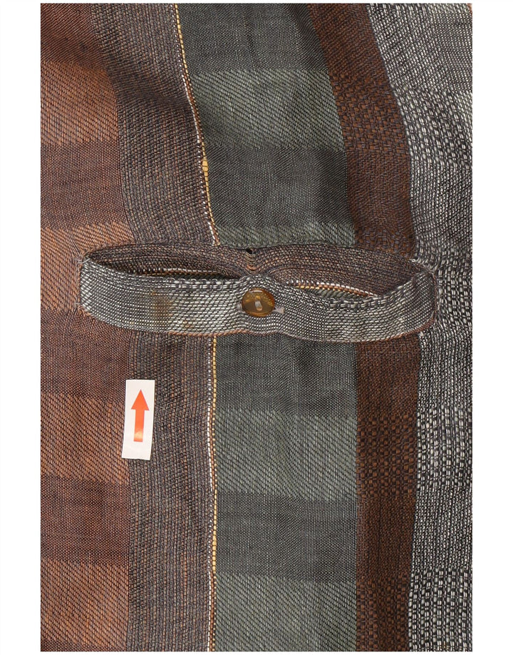 Pulôver masculino vintage de manga curta XL linho xadrez multicolorido