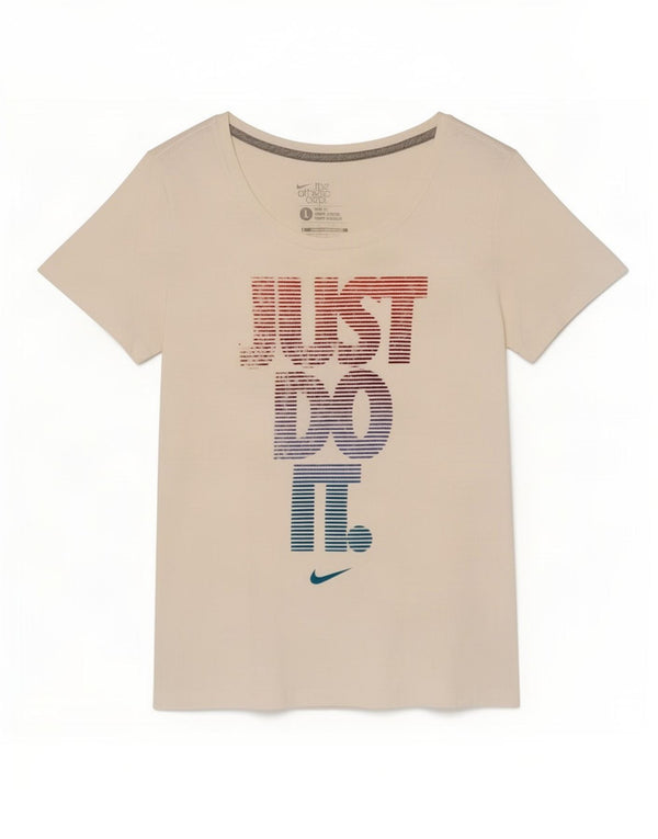 Camiseta Nike Feminina Slim Fit Graphic Top UK 14 Grande Algodão Branco