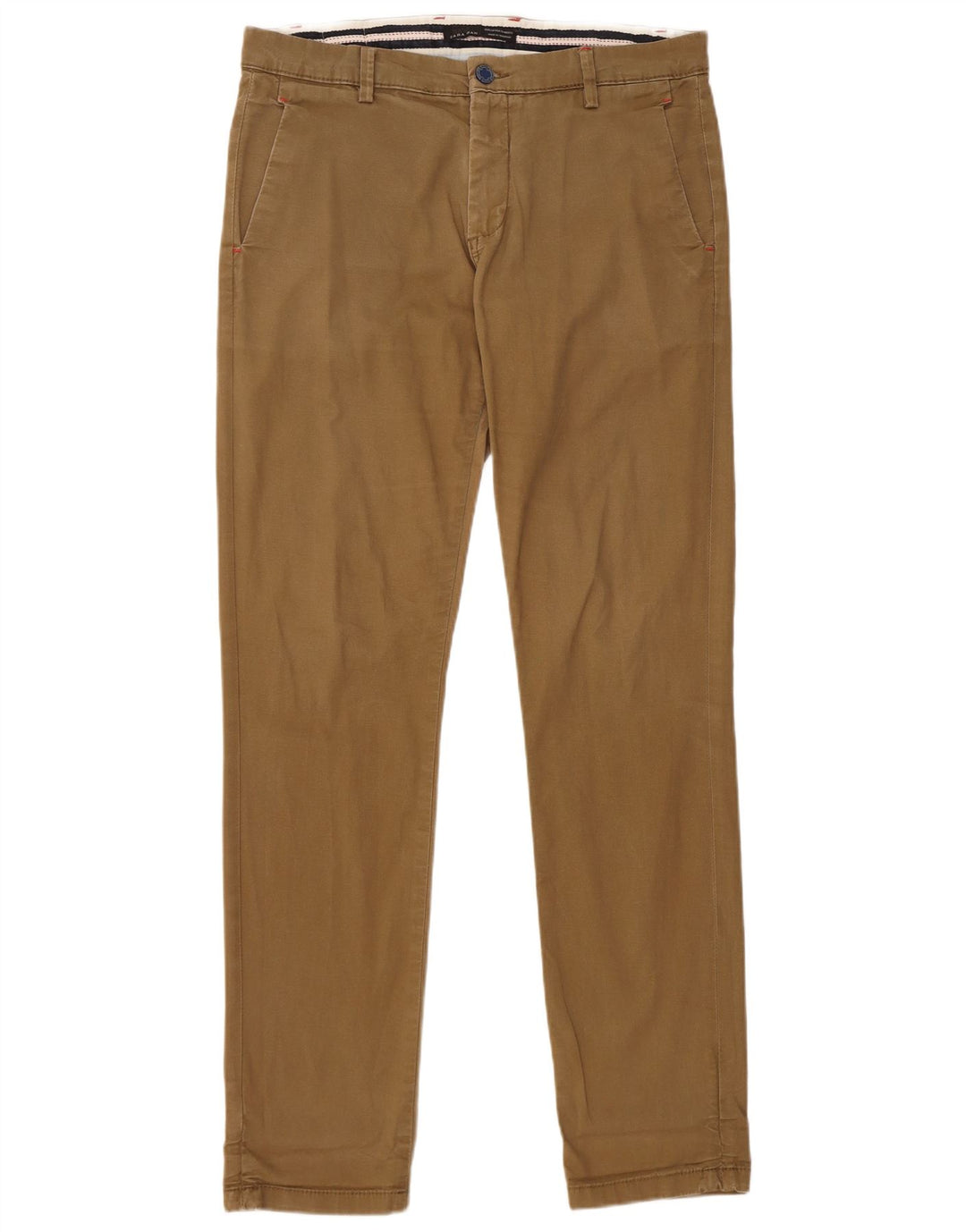 Zara Mens Slim Chino Calças EU 40 Médio W31 L33 Marrom