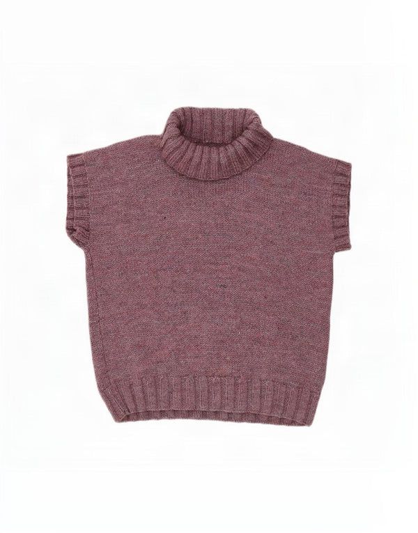 Regata feminina vintage com gola redonda e colete UK 14 grande roxo
