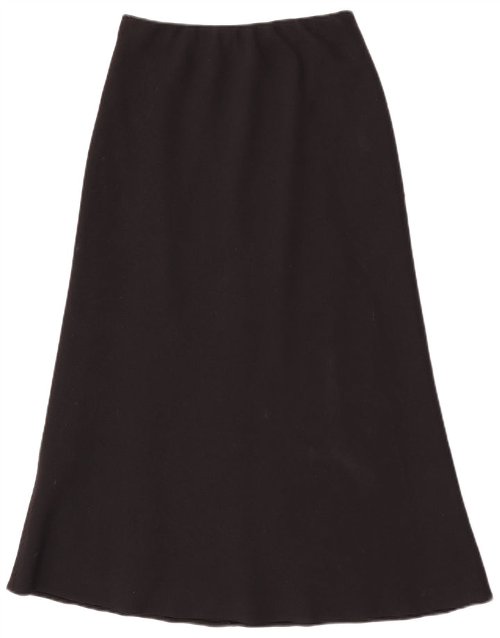 Saia maxi feminina Marks & Spencer Reino Unido 10 pequena W26 poliéster preto