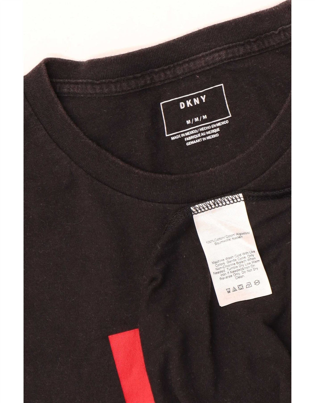 Camiseta gráfica masculina Dkny Top médio algodão preto