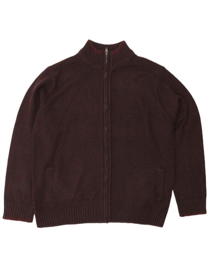 Suéter cardigã masculino Marks & Spencer Regular Fit 2XL Borgonha Poliacrílico