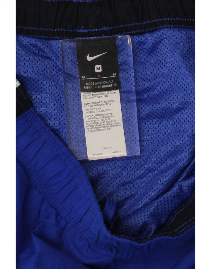 Shorts esportivos masculinos Nike médio azul colorblock poliéster