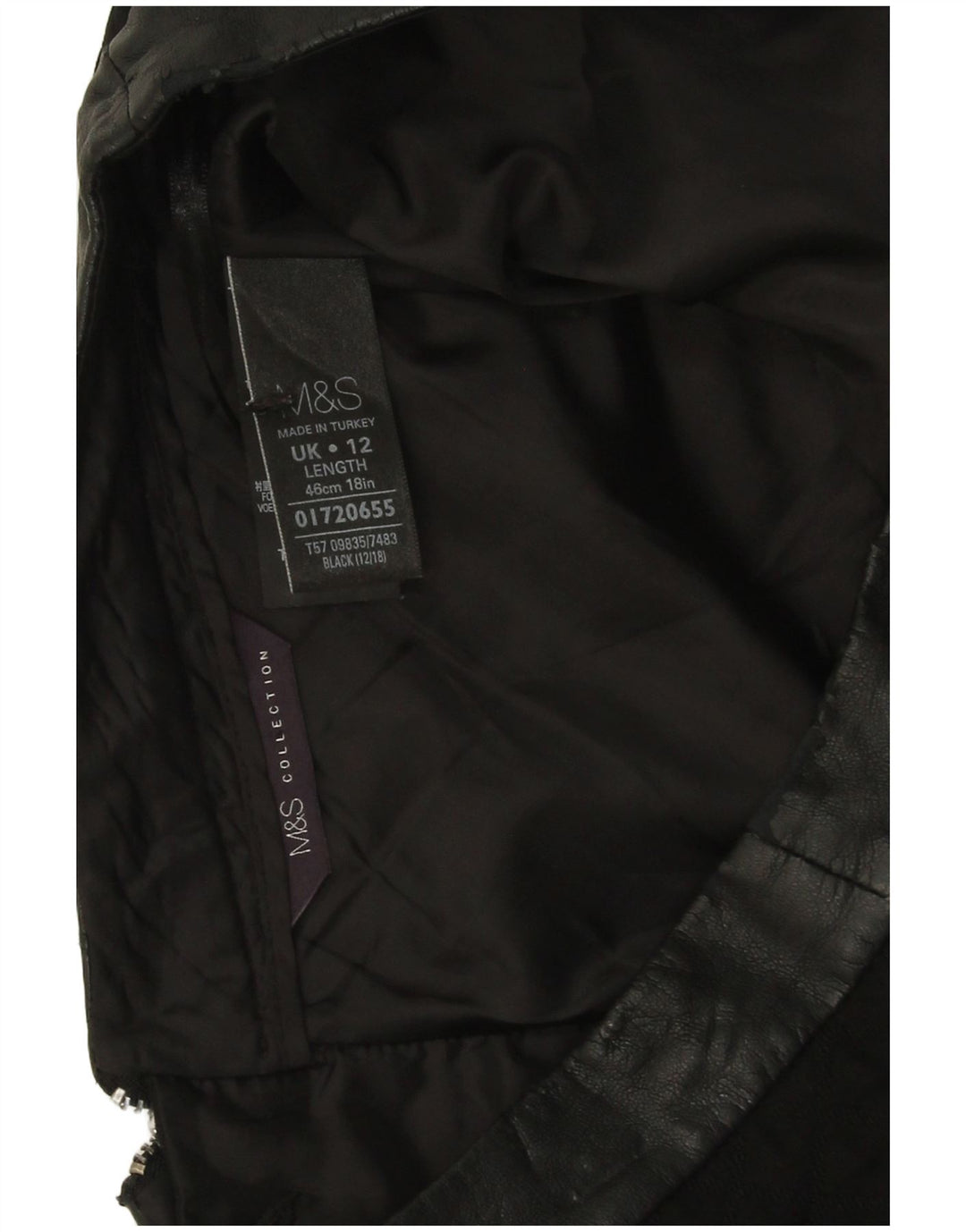 Minissaia feminina Marks & Spencer Reino Unido 12 médio W30 preto argyle/diamante