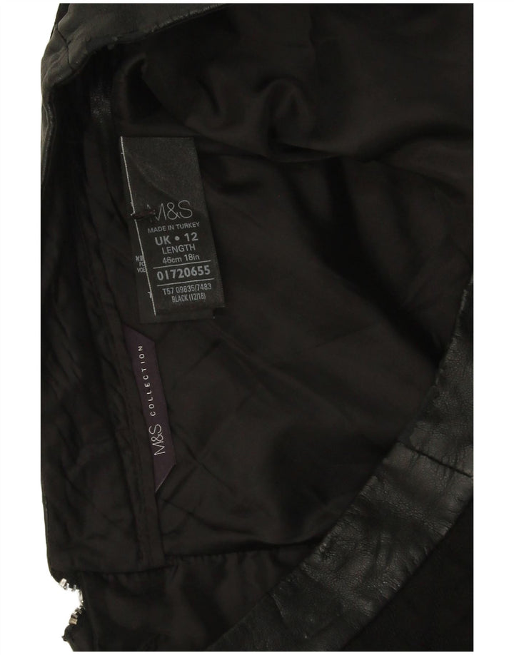 Minissaia feminina Marks & Spencer Reino Unido 12 médio W30 preto argyle/diamante