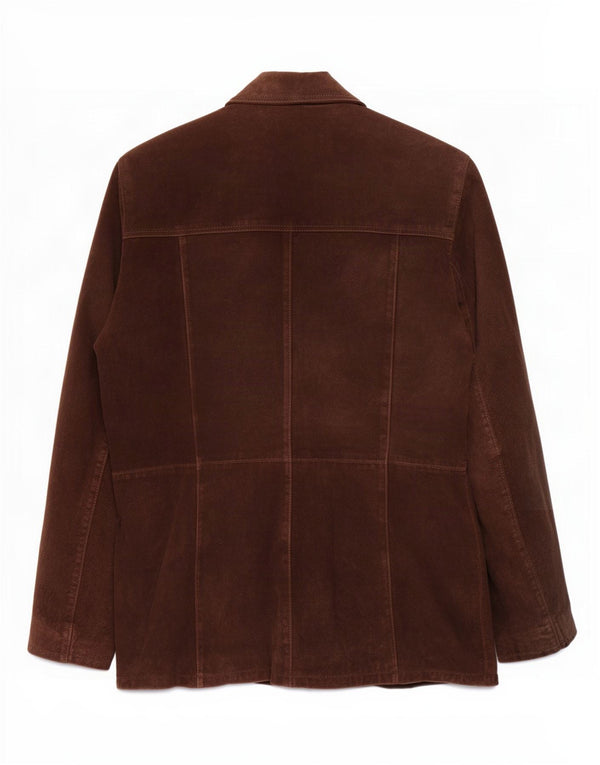 Vintage Womens Suede Jacket UK 18 XL Brown Leather