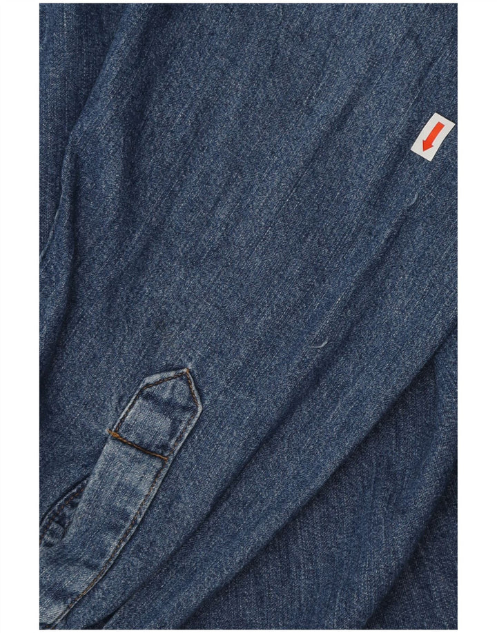 Camisa jeans masculina Rifle grande algodão azul
