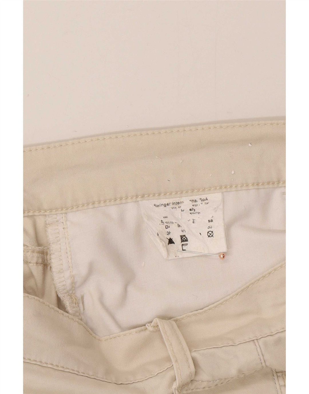 Calça feminina casual justa Roccobarocco EU 38 médio W30 L31 branco