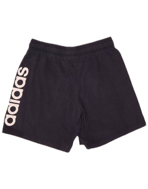 Shorts esportivos gráficos masculinos Adidas médio algodão azul marinho