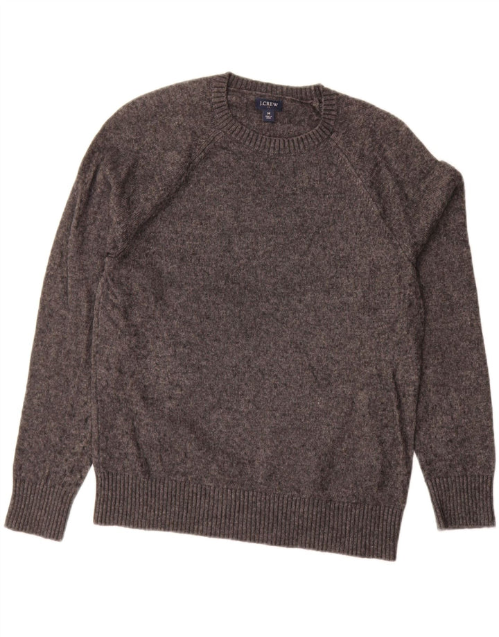 Suéter masculino J. CREW com gola redonda e poliamida manchada cinza médio