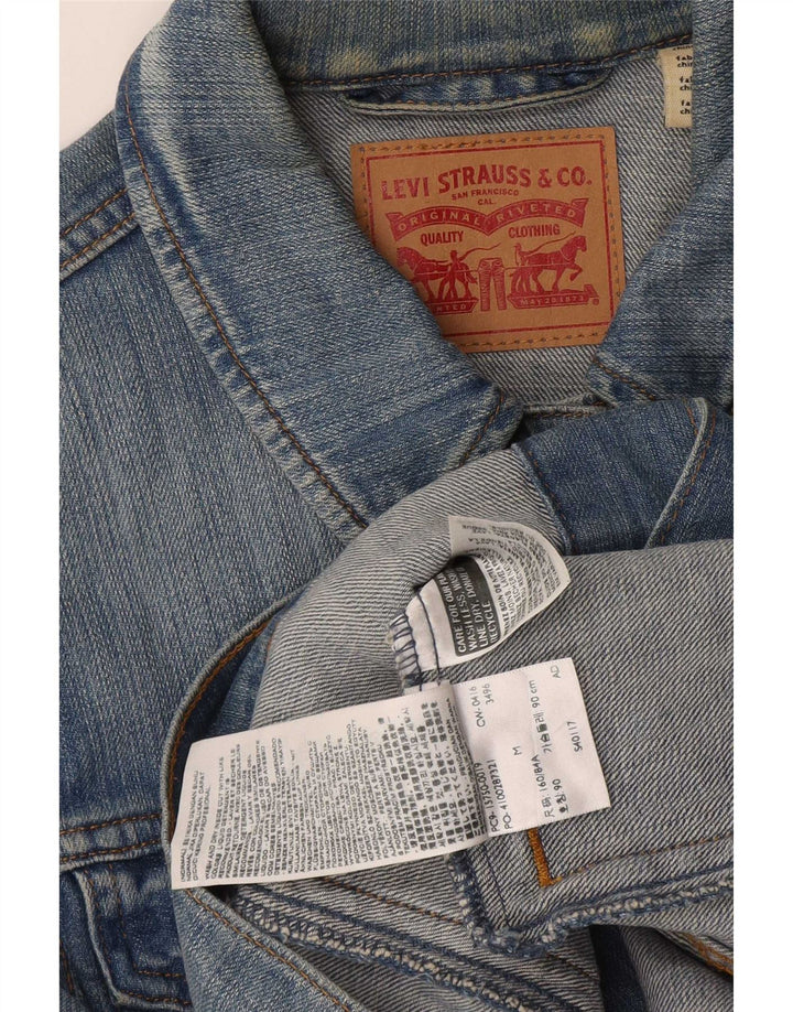 Jaqueta jeans feminina Levi's UK 12 algodão azul médio