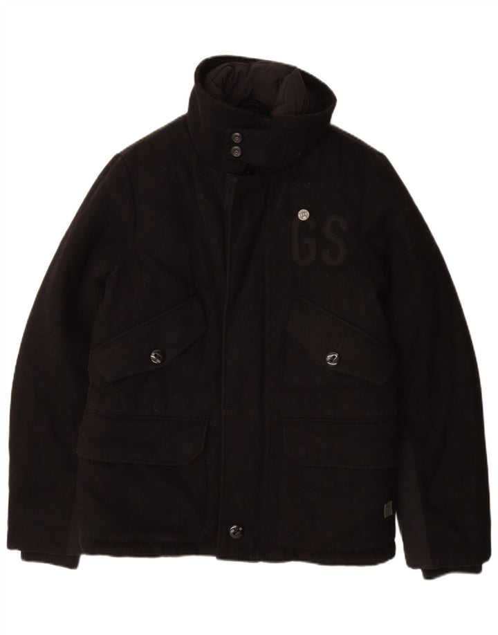 Jaqueta acolchoada masculina G-Star UK 36 pequena lã preta