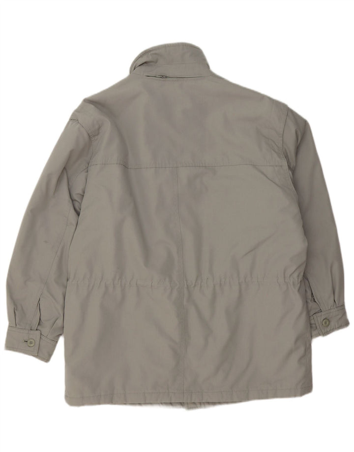 Jaqueta utilitária masculina vintage com capuz UK 40 grande cinza