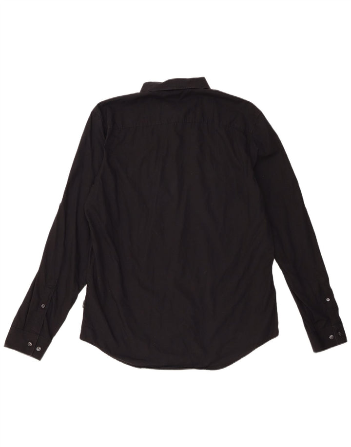 Camisa masculina Calvin Klein de algodão preto médio