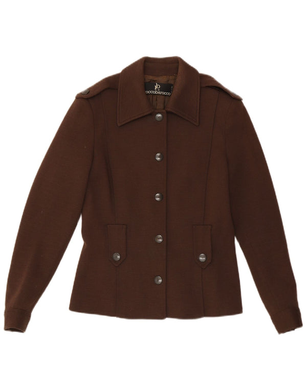 Conjunto de saia feminina Roccobarocco com 5 botões e 2 peças Reino Unido 10 pequeno W23 marrom exército