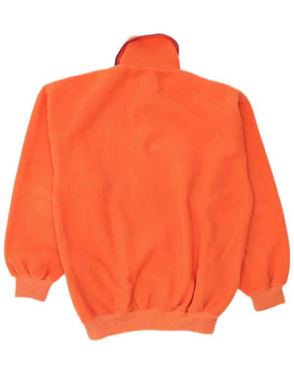 Jumper de lã masculino vintage com gola polo médio laranja esportivo