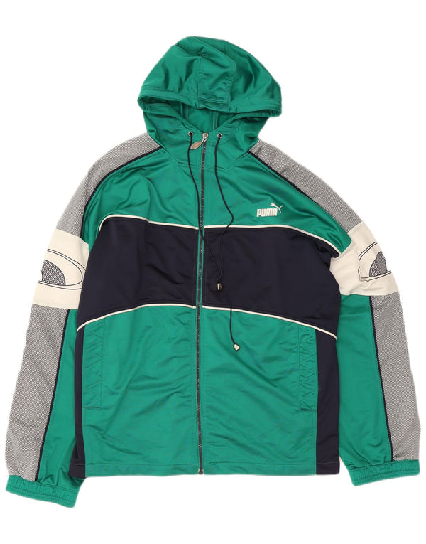 Puma Mens Hooded Graphic Full Tracksuit XL Verde Colourblock Poliéster