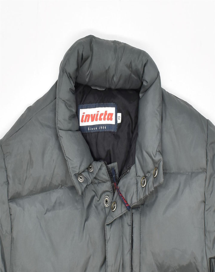 INVICTA Boys Loose Fit Padded Jacket 11-12 Years Grey Polyamide | Vintage | Thrift | Second-Hand | Used Clothing | Messina Hembry 