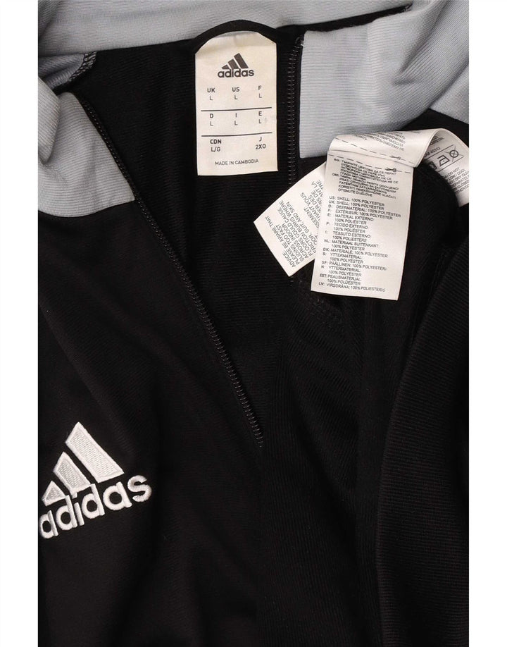 Adidas Mens Tracksuit Top Jacket Grande Preto Colourblock Poliéster