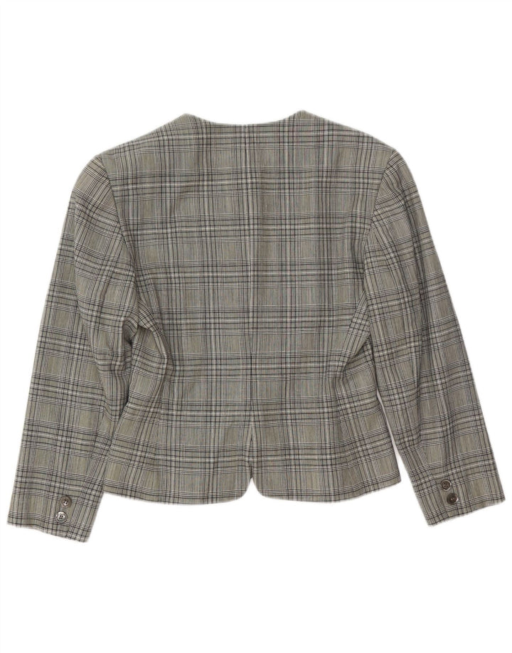 Jaqueta blazer feminina Mouche com 5 botões UK 14 cinza médio Houndstooth