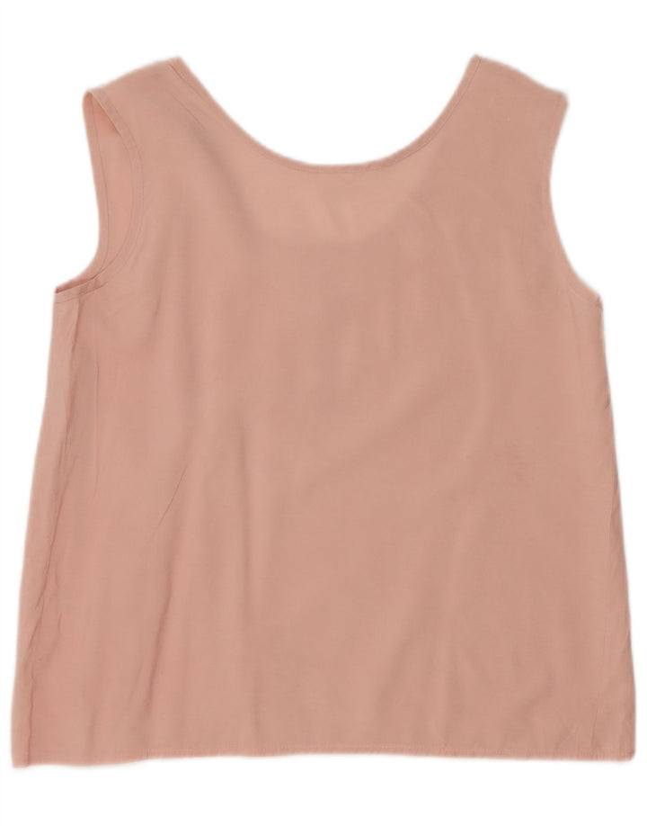 Blusa feminina vintage sem mangas Top IT 40 viscose rosa pequena