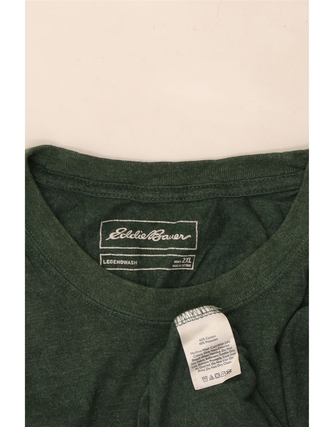 EDDIE BAUER Masculino Legendwash Top manga comprida 2XL algodão verde