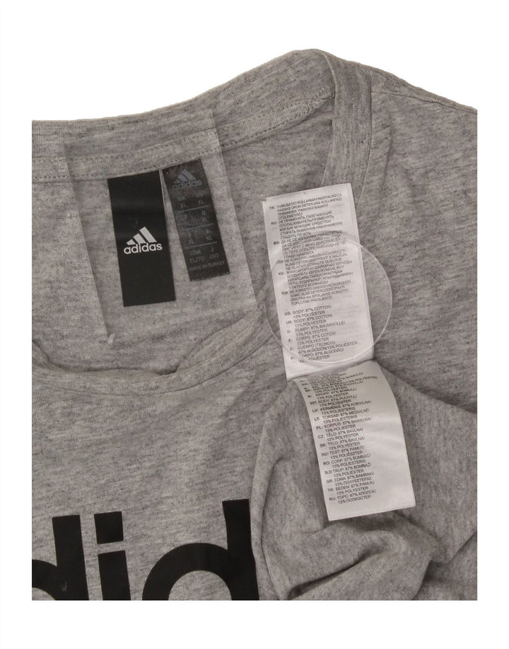 ADIDAS Mens Graphic T-Shirt Top XL Grey Cotton Vintage Adidas and Second-Hand Adidas from Messina Hembry 