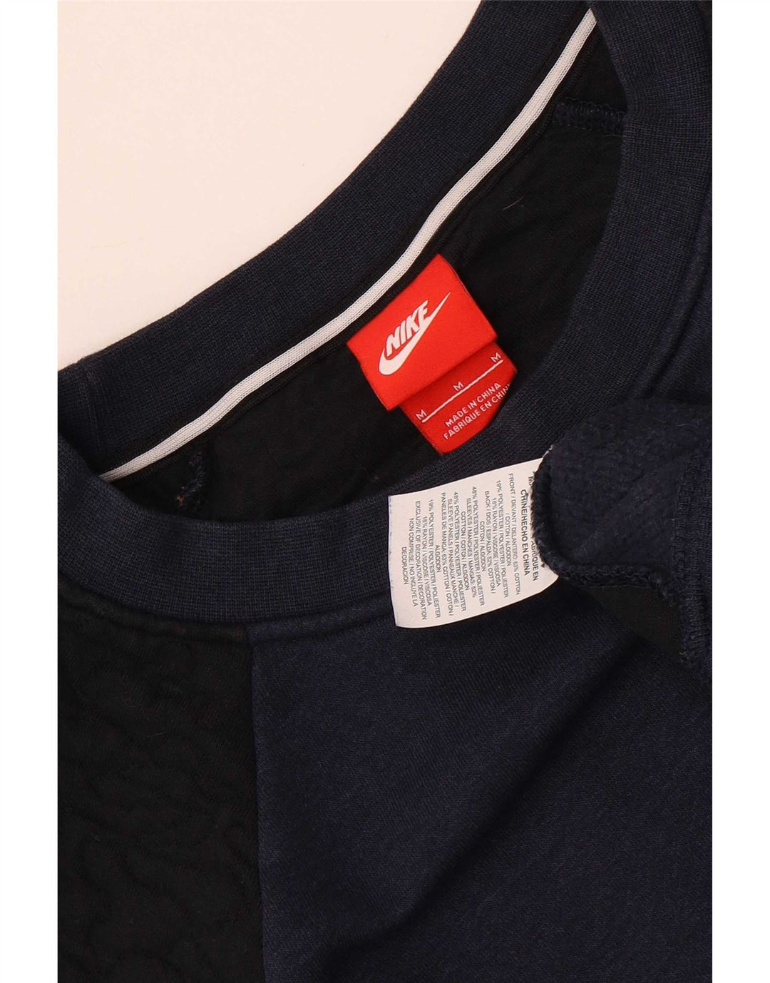 Moletom feminino Nike Jumper UK 14 médio azul marinho colorblock algodão