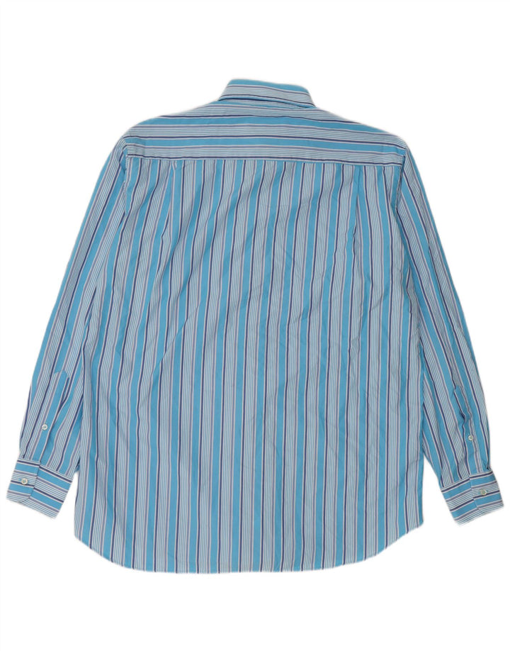 Camisa masculina Paul & Shark tamanho 40 algodão listrado azul médio