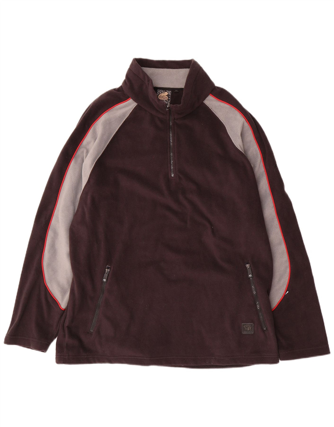 Suéter masculino IGUANA com zíper e gola em lã XL preto colorblock poliéster