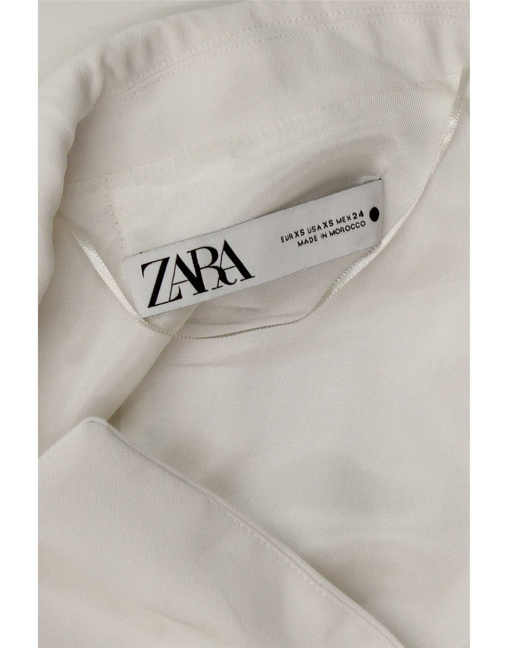 Zara Colete Regular Longline Feminino Reino Unido 6 XS Branco