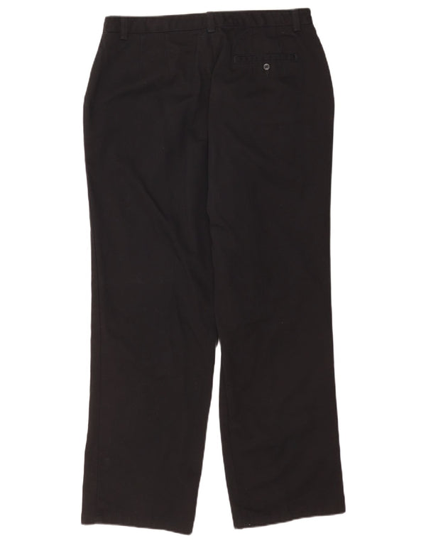 Eddie Bauer Womens Straight Chino Trousers US 12 Large W31 L28 Black Cotton