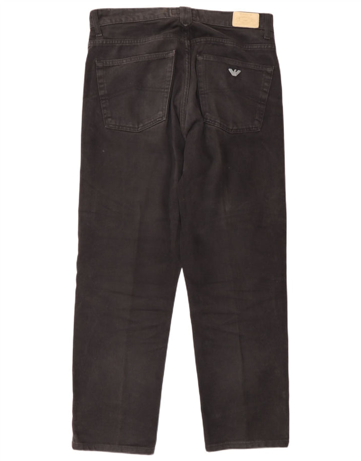 Calça jeans reta masculina Armani W32 L28 algodão preto