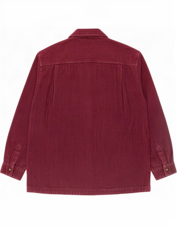 Camisa feminina de veludo cotelê L.L.Bean UK 18 XL algodão borgonha