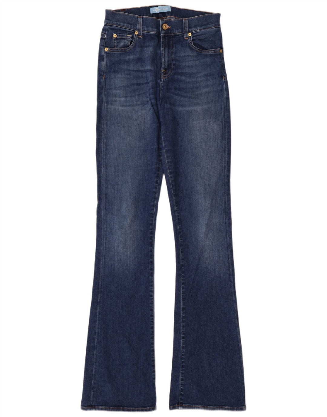 7 FOR ALL MANKIND Calça jeans feminina larga W26 L35 algodão azul
