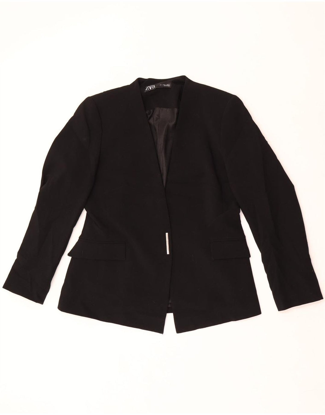 Jaqueta Blazer Feminina Zara Reino Unido 16 Grande Poliéster Preto