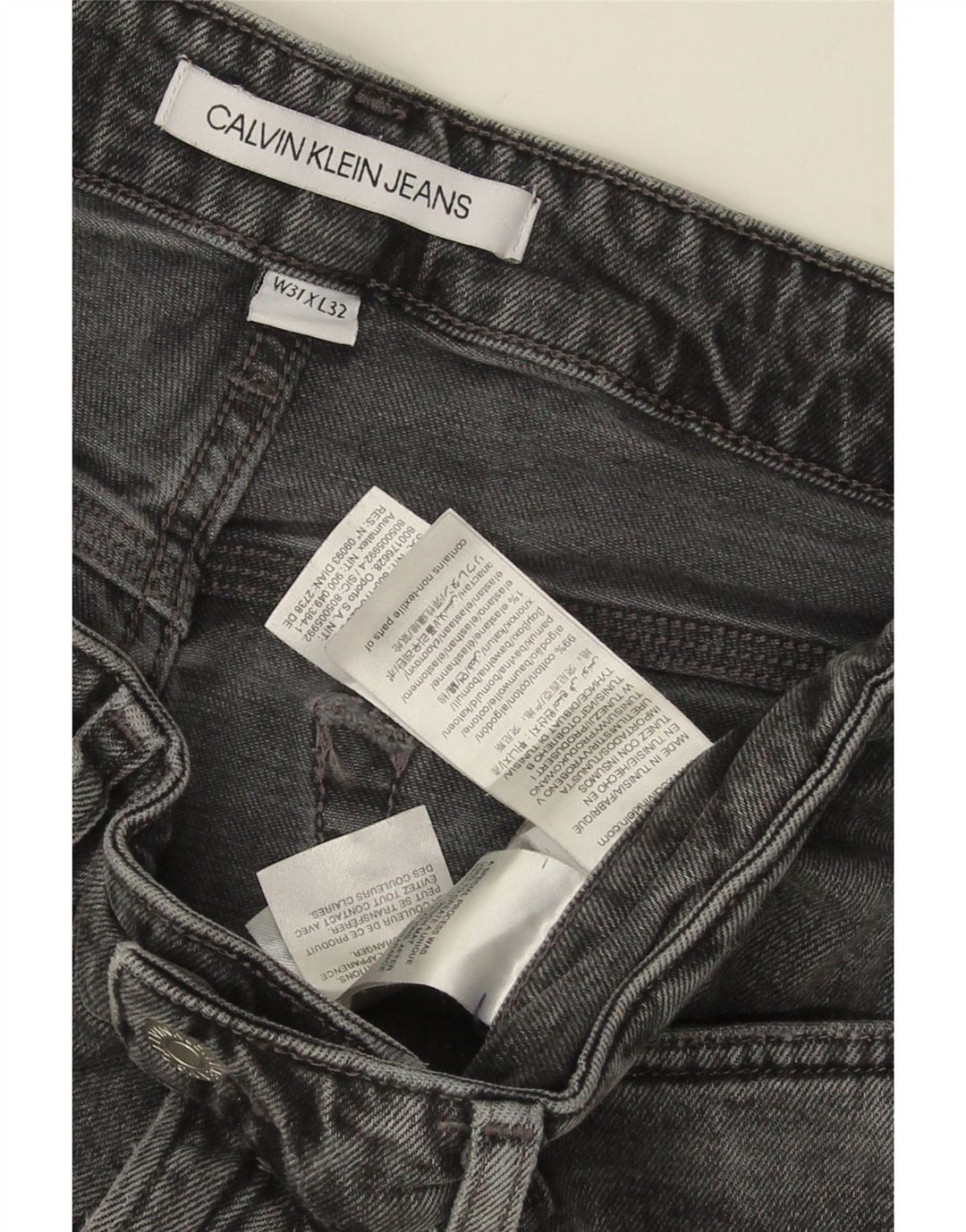 Calça jeans skinny feminina CALVIN KLEIN W31 L32 algodão cinza