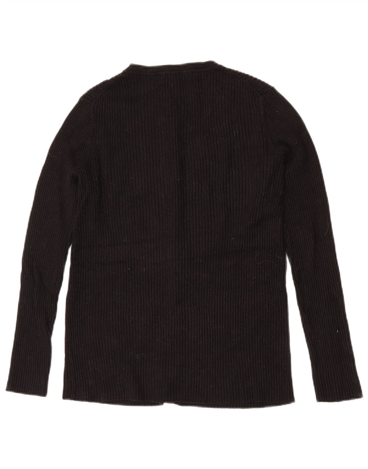 Suéter cardigã feminino John Lewis Reino Unido 14 viscose preta média