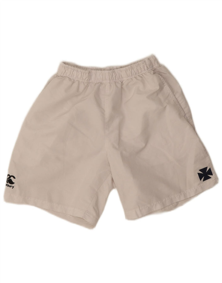 Canterbury Mens Graphic Sport Shorts Pequeno Poliéster Branco