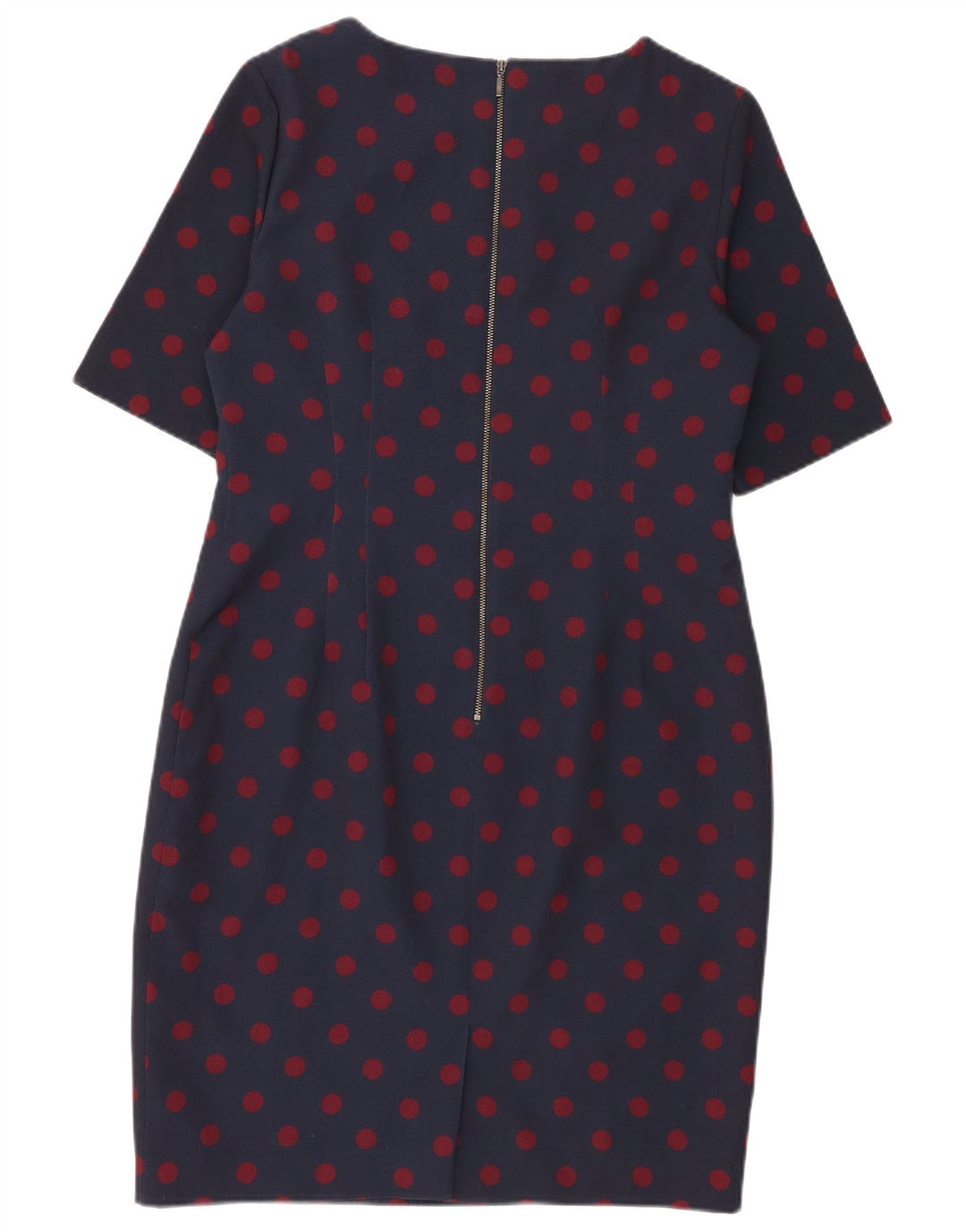 Vestido bainha feminino Hobbs UK 14 poliéster manchado azul marinho médio