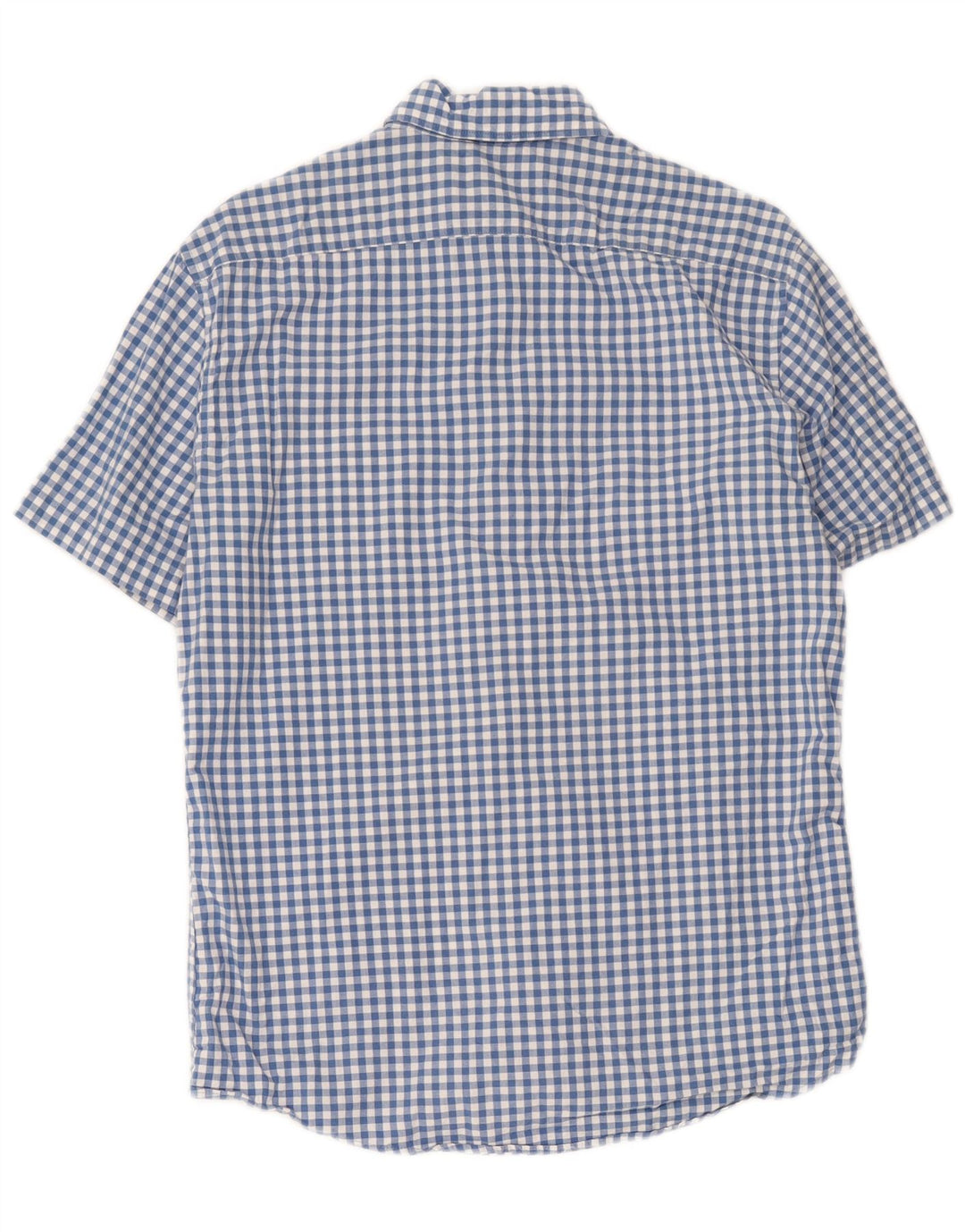 Camisa masculina Esprit de manga curta e ajuste regular, algodão guingão azul médio