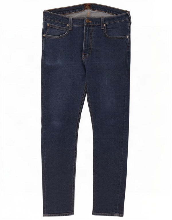 Lee Mens Slim Tapered Jeans W34 L32 Azul Marinho Algodão