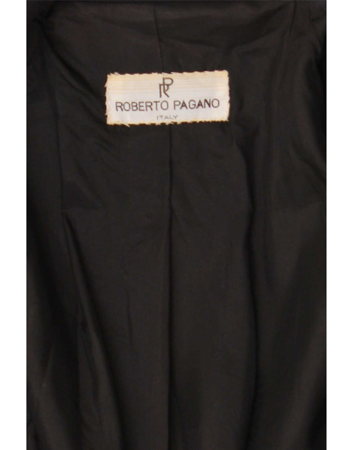 Jaqueta blazer feminina vintage com 1 botão Reino Unido 10 pequena preta