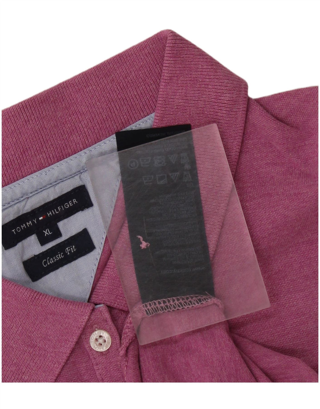 Camisa polo feminina TOMMY HILFIGER Classic Fit Reino Unido 18 XL algodão rosa