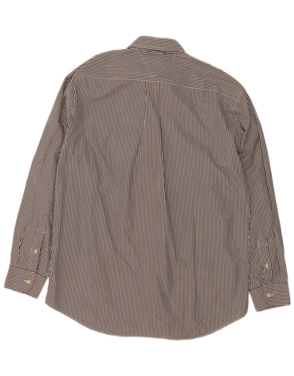 Camisa masculina Tommy Hilfiger tamanho 16 1/2 17 grande algodão listrado preto